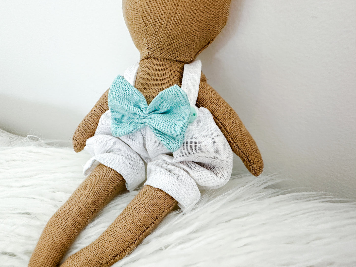 Mini Linen Bunny in Tan & White Bloomers