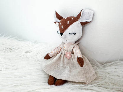 Mini Linen Fawn in Brown