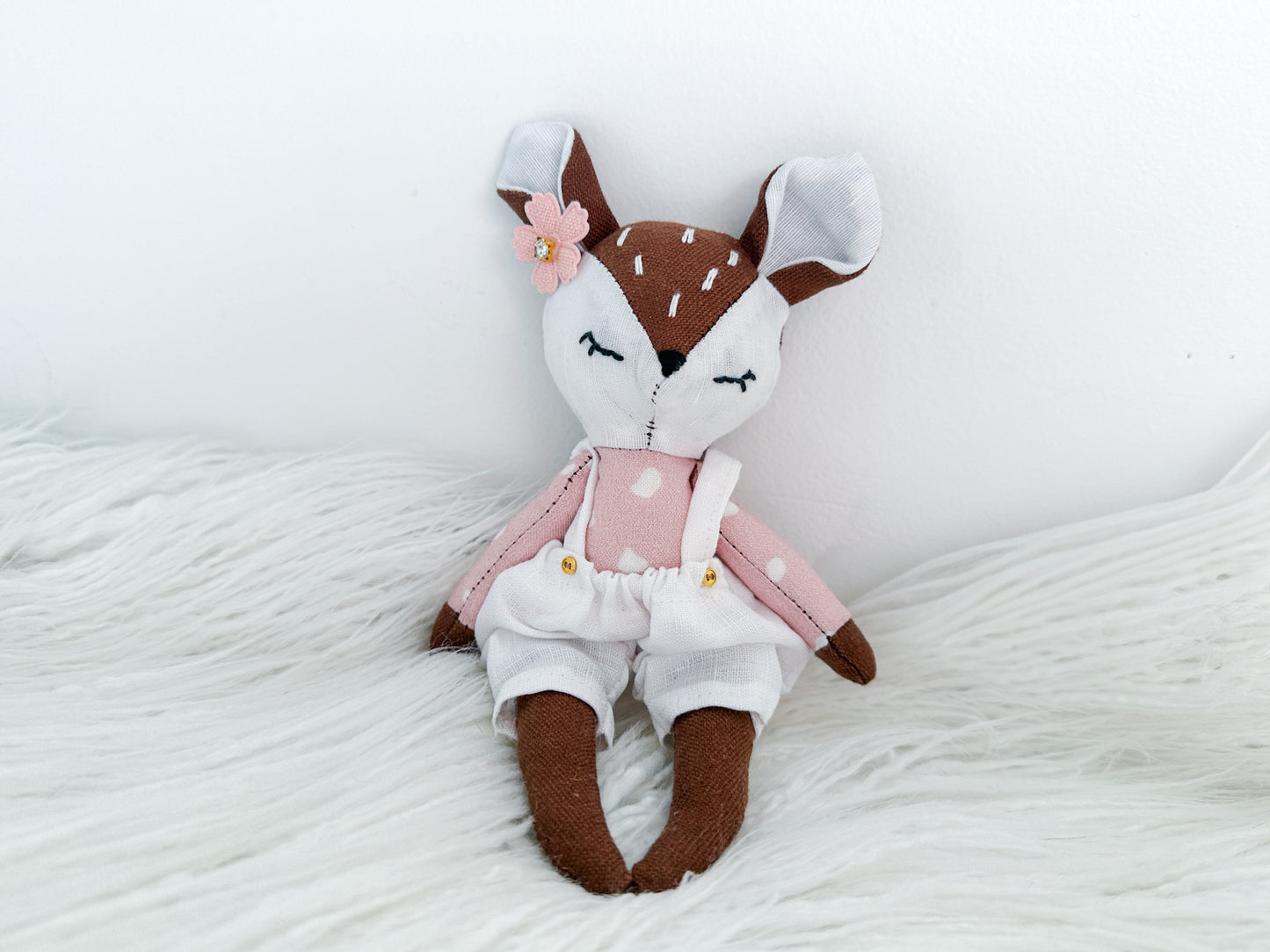 Mini Linen Deer in Brown