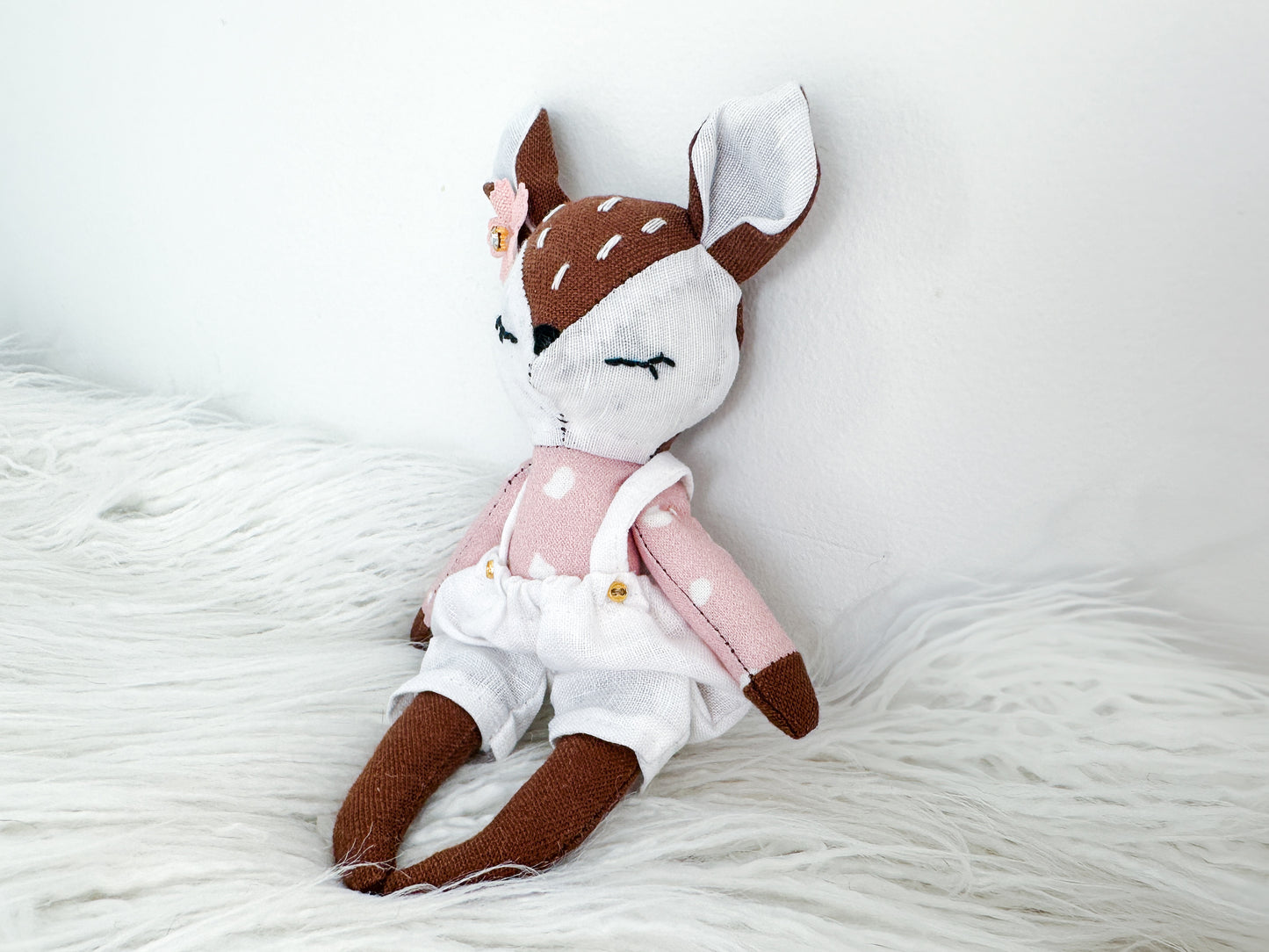 Mini Linen Deer in Brown