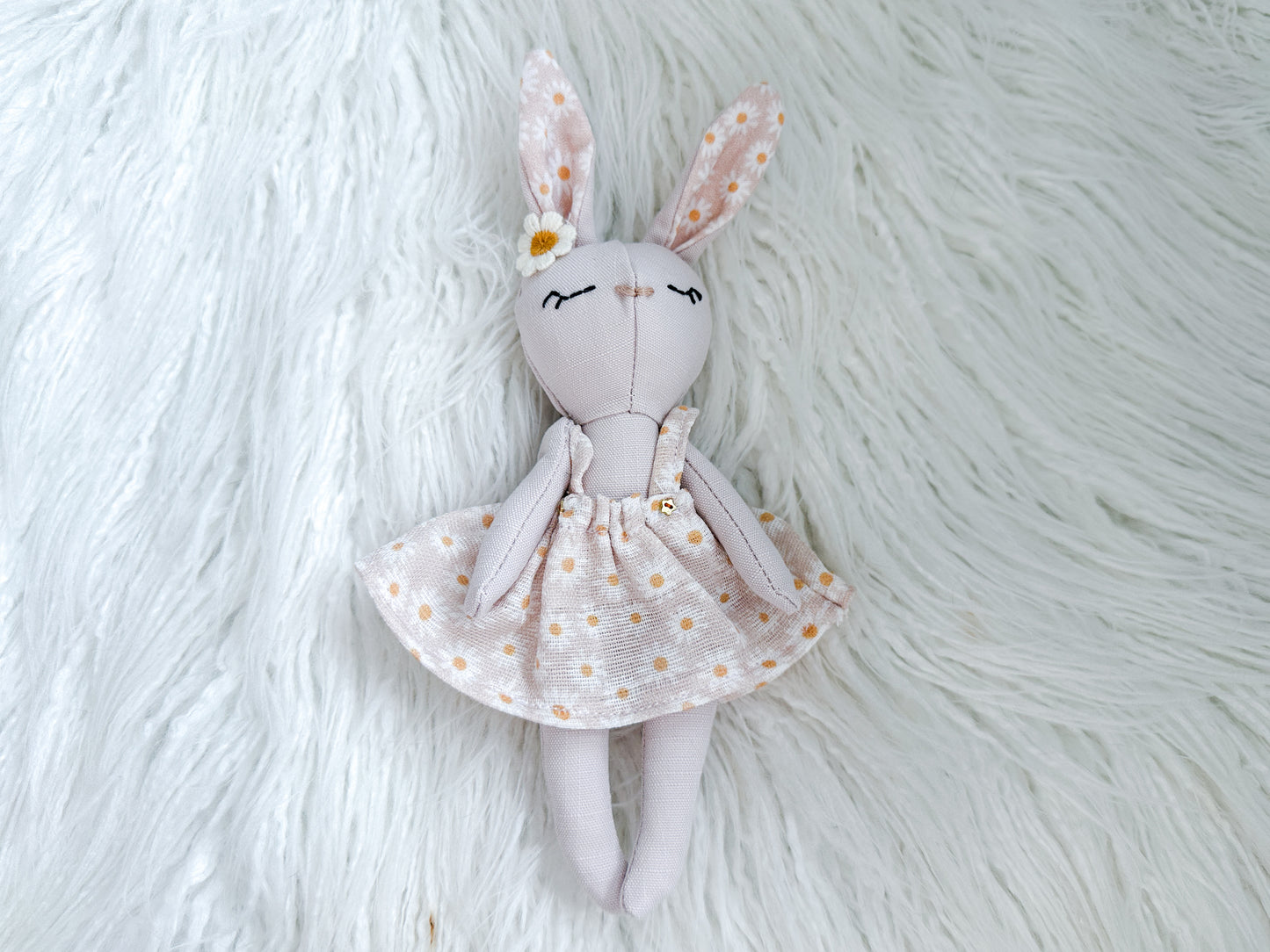 Mini Linen Bunny in Pink Daisy