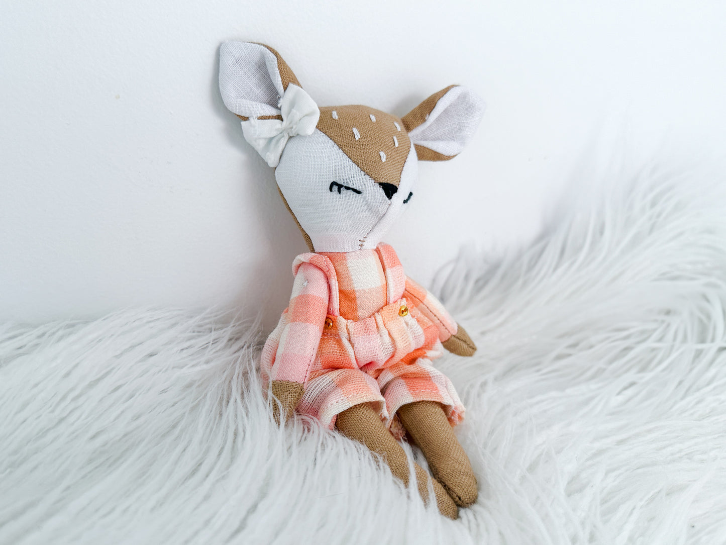 Mini Linen Deer in Tan