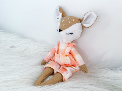 Mini Linen Deer in Tan