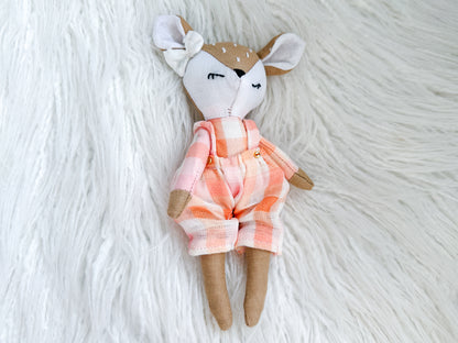 Mini Linen Deer in Tan