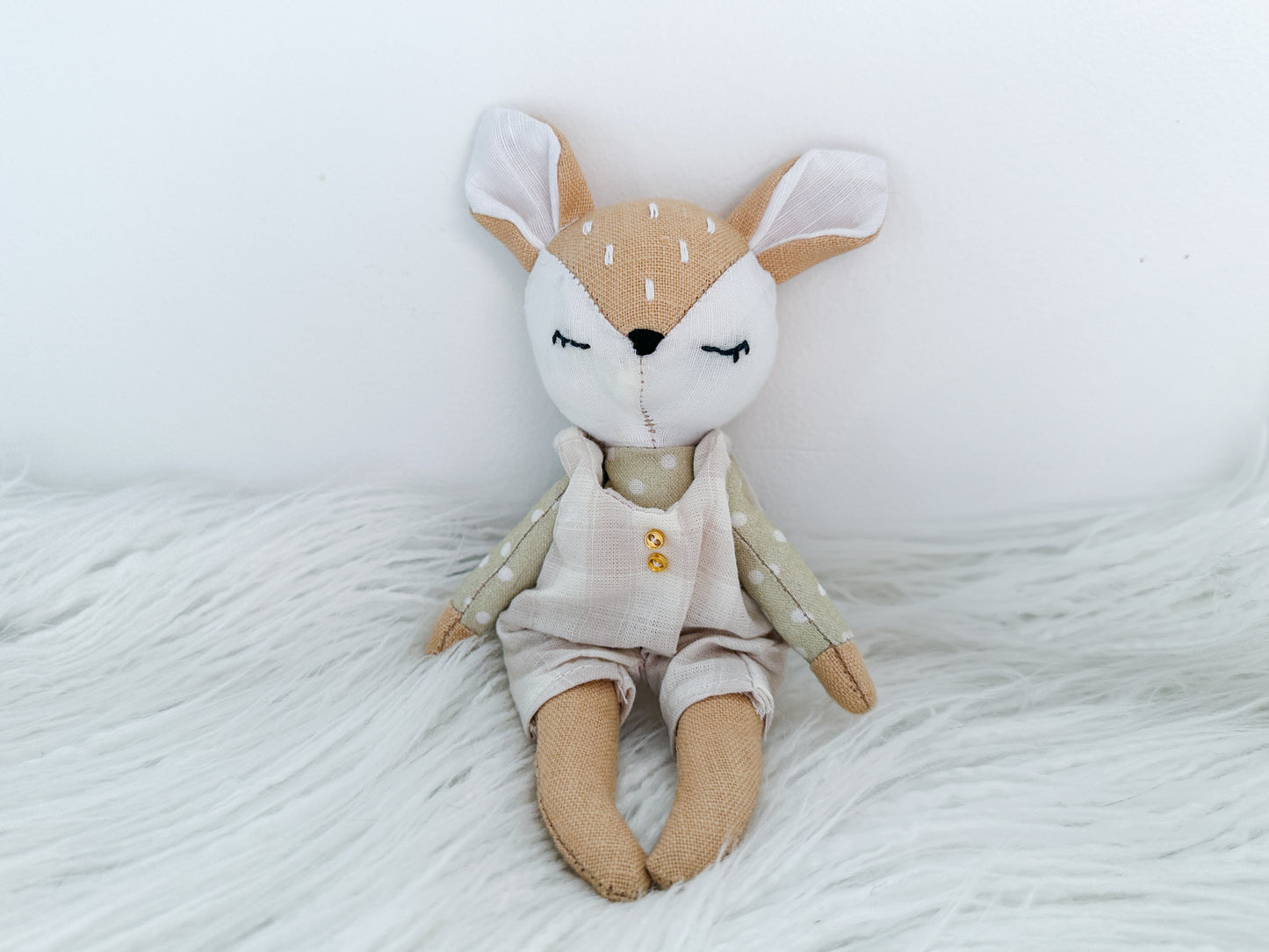 Mini Linen Deer in Brown