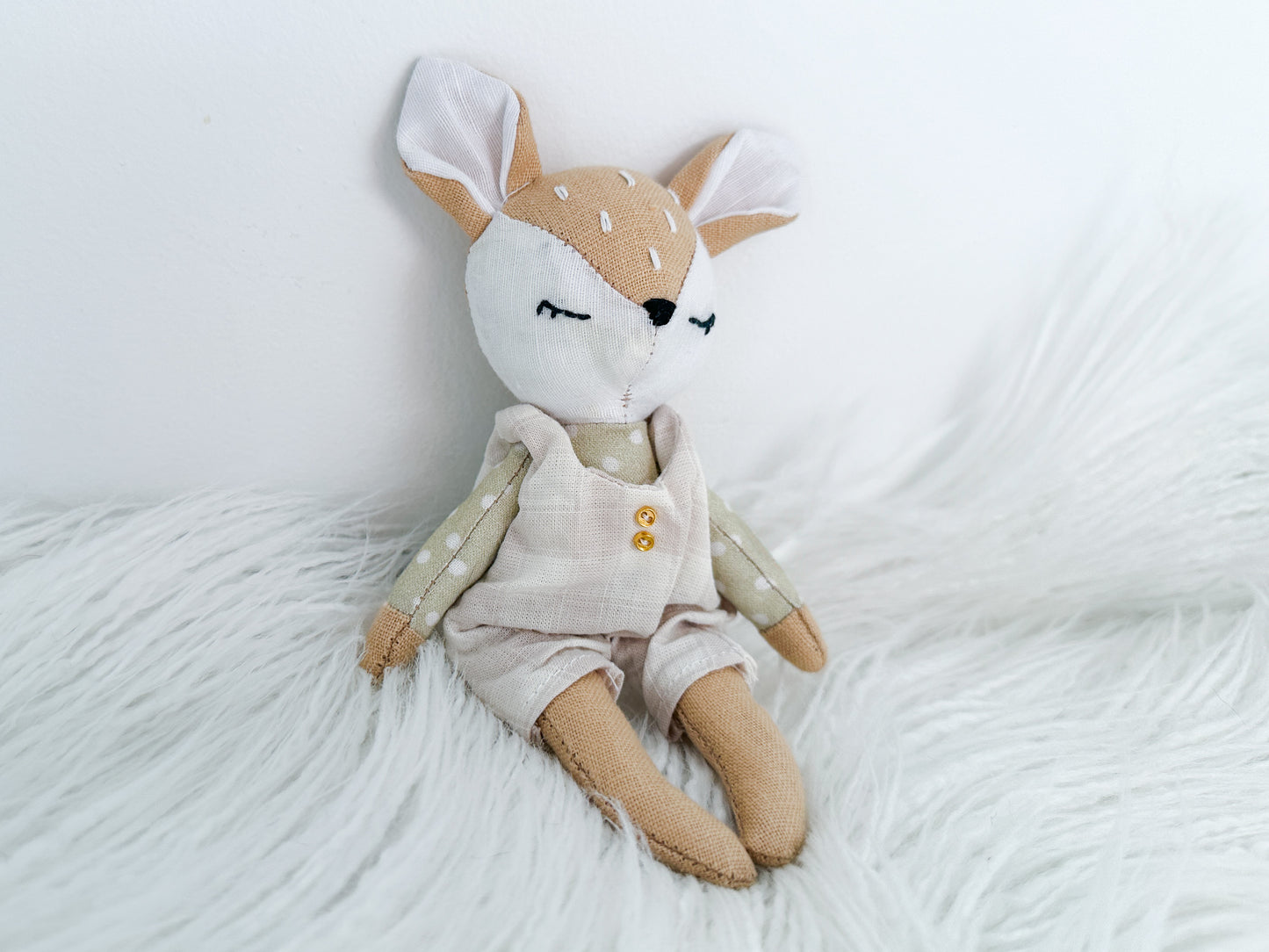 Mini Linen Deer in Brown