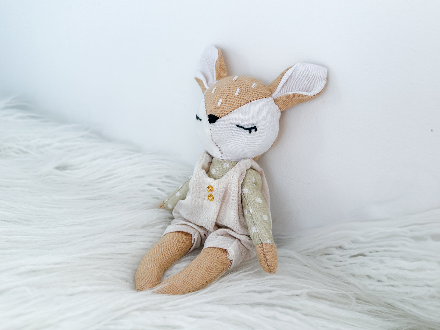 Mini Linen Deer in Brown