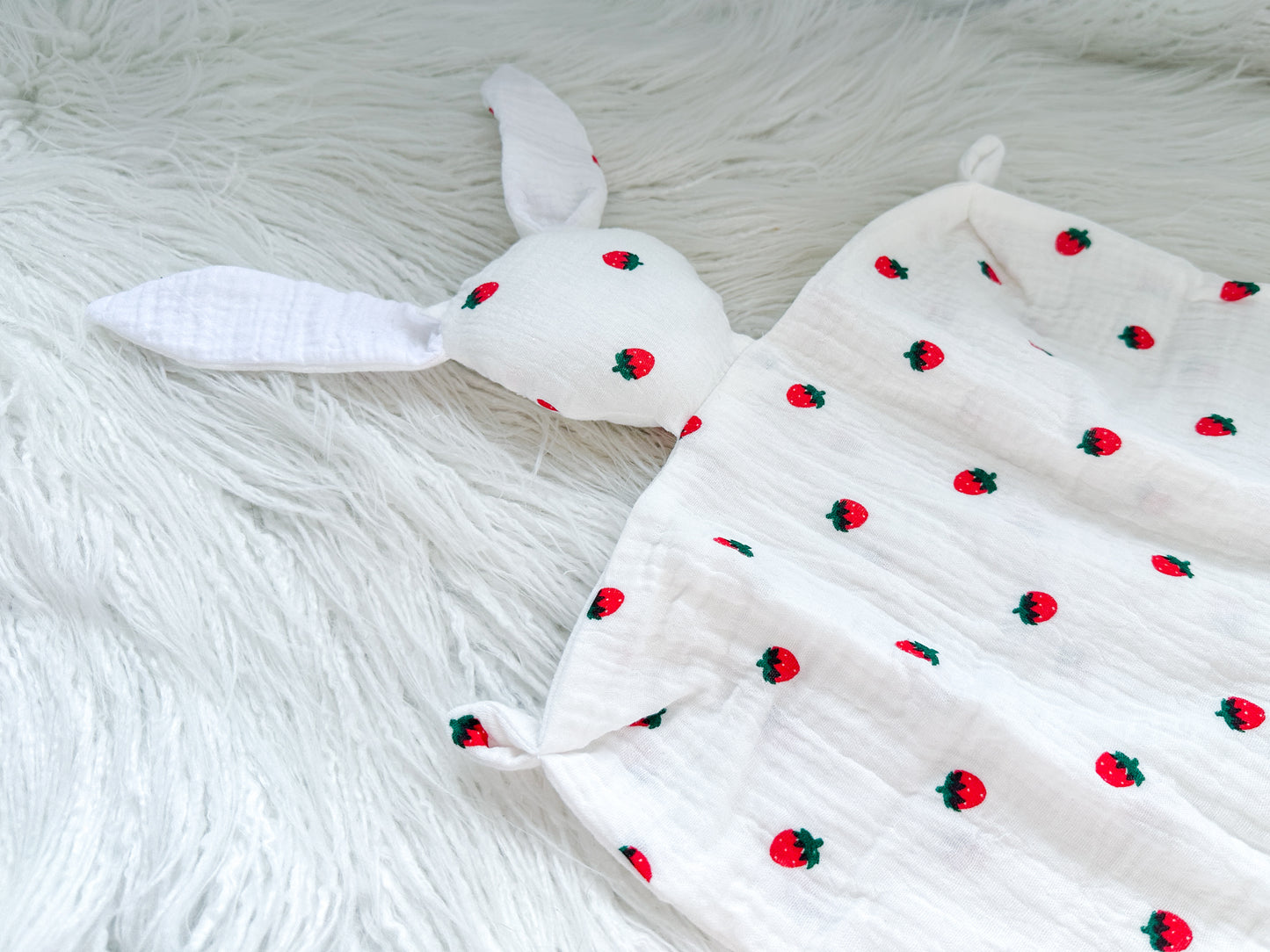 Bunny Snuggler in Red Strawberries