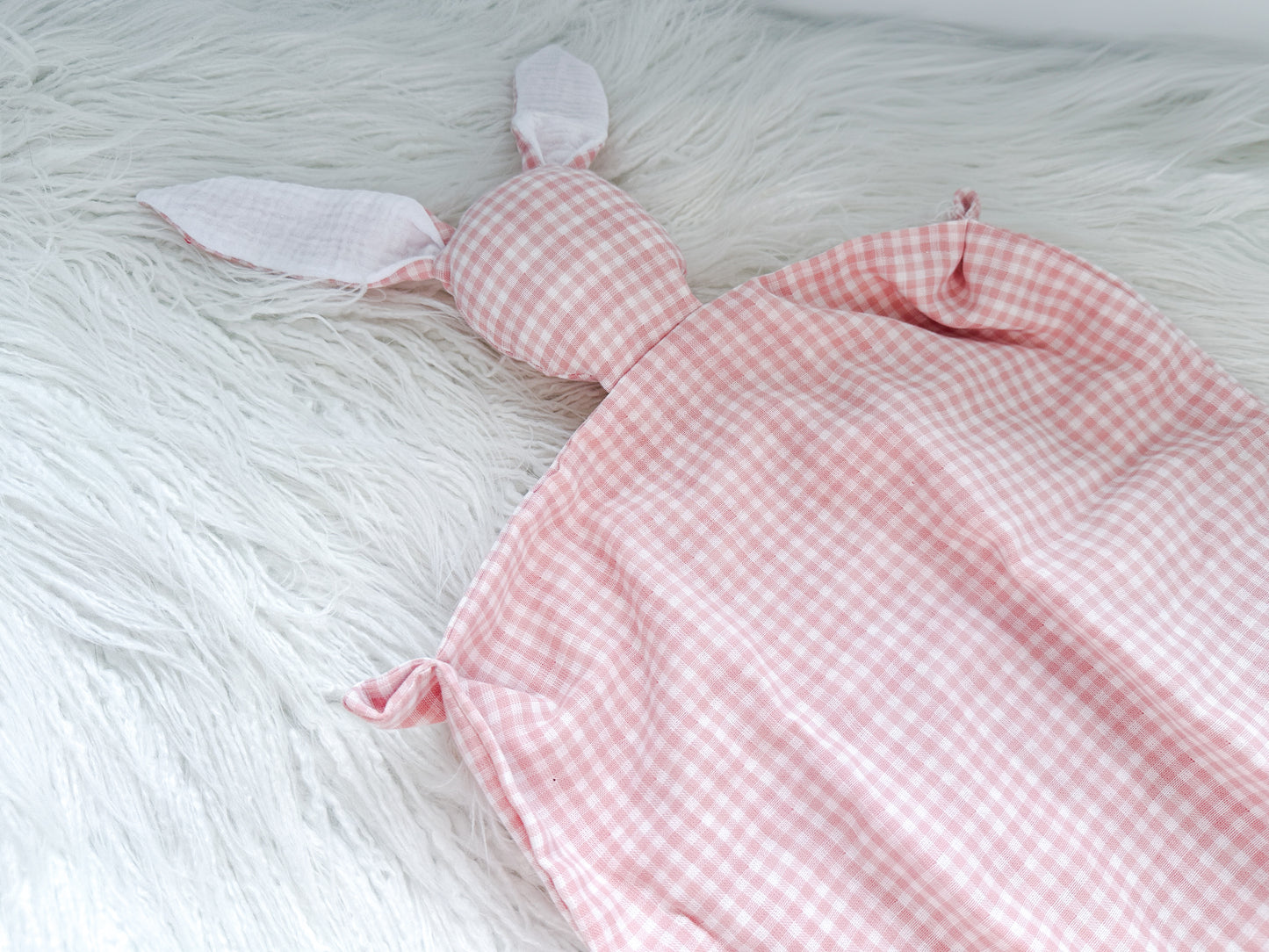 Bunny Snuggler in Pink Gingham