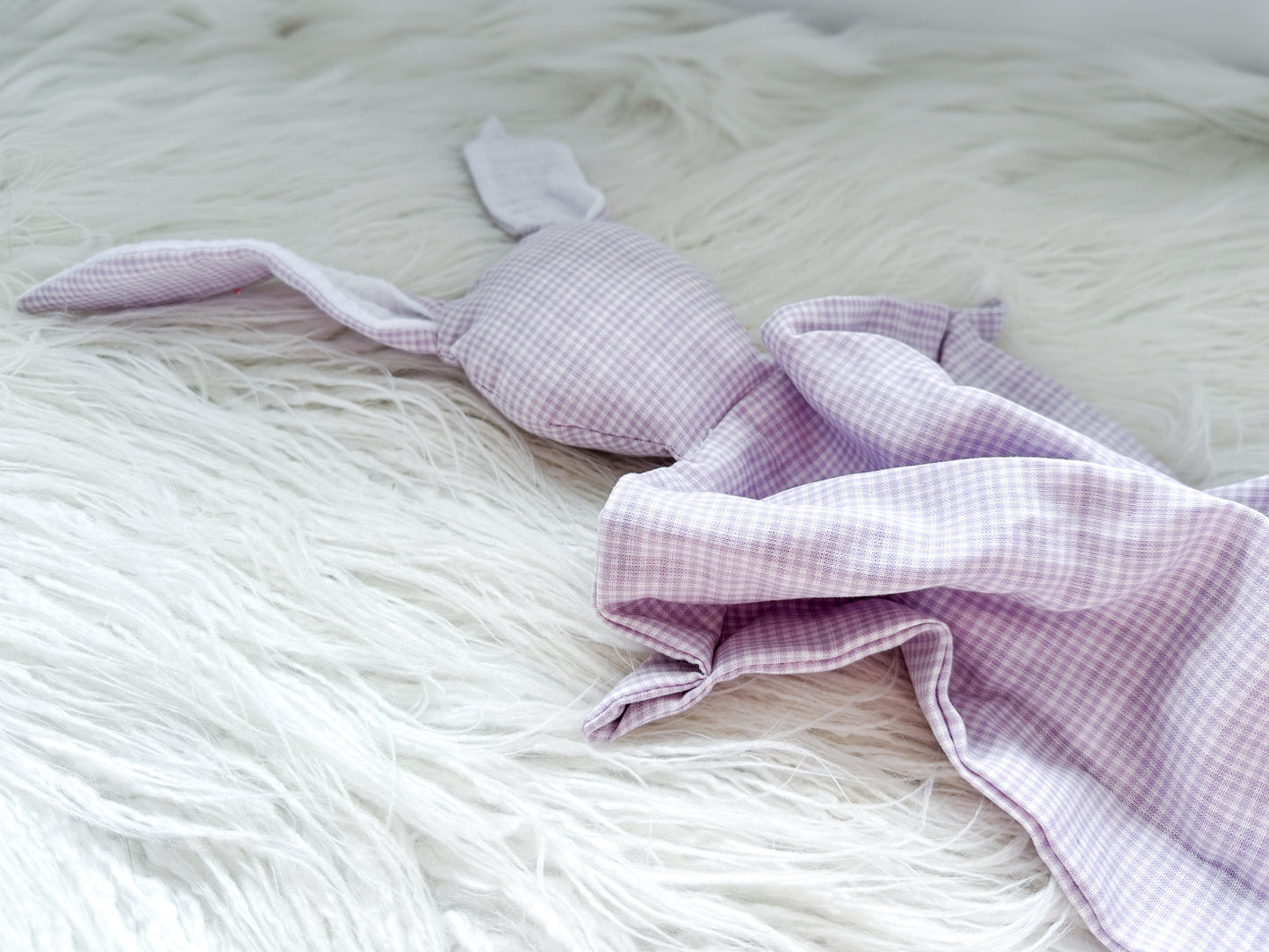 Bunny Snuggler in Lilac Gingham