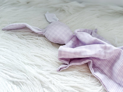 Bunny Snuggler in Lilac Gingham