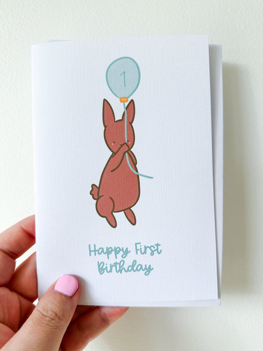 A6 Greeting Card - Happy Birthday - Blue - Ages 1-14