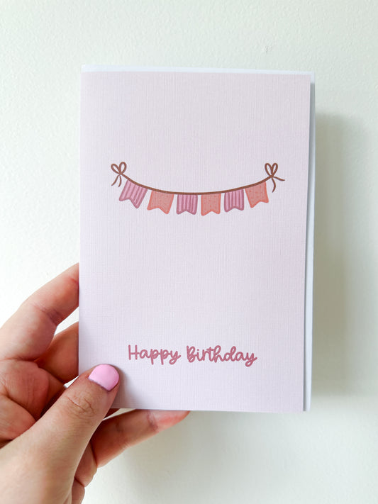 A6 Greeting Card - Happy Birthday - Bunting