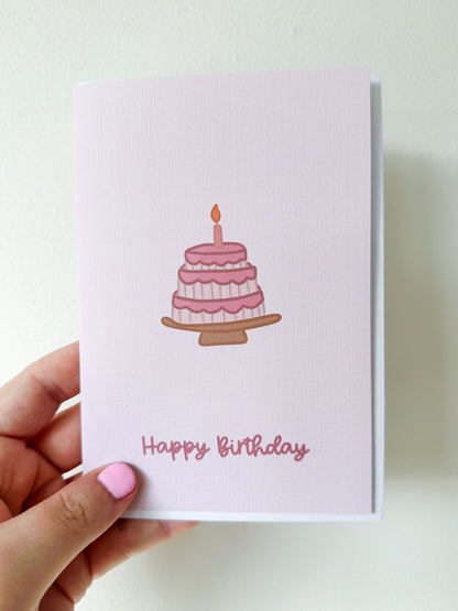 A6 Greeting Card - Happy Birthday - Cake