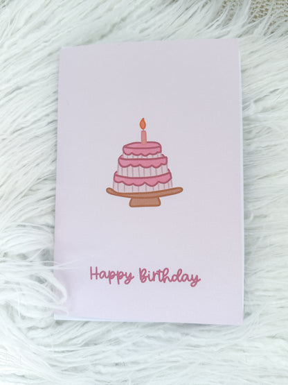 A6 Greeting Card - Happy Birthday - Cake