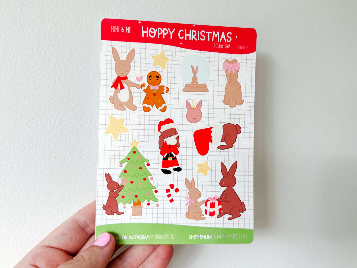 A6 Sticker Sheet - Christmas Bunnies