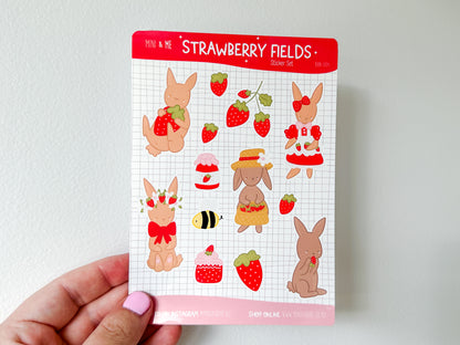 A6 Sticker Sheet - Strawberry Bunny