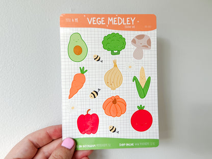 A6 Sticker Sheet - Happy Vegetables