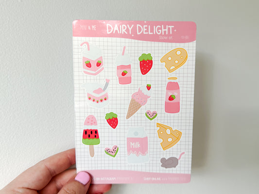 A6 Sticker Sheet - Dairy Products