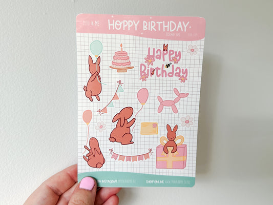 A6 Sticker Sheet - Birthday Bunny