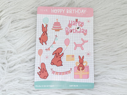 A6 Sticker Sheet - Birthday Bunny