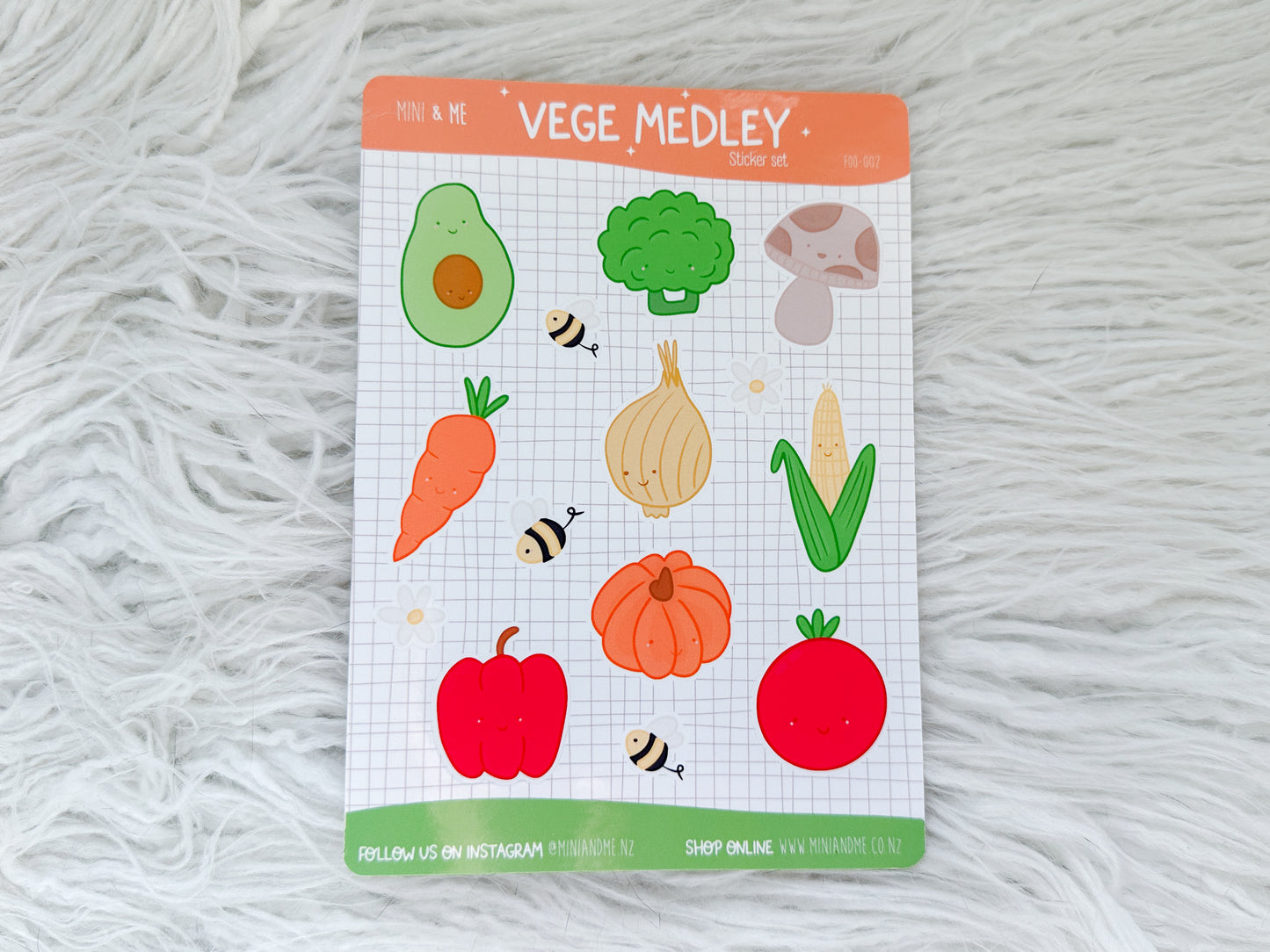 A6 Sticker Sheet - Happy Vegetables