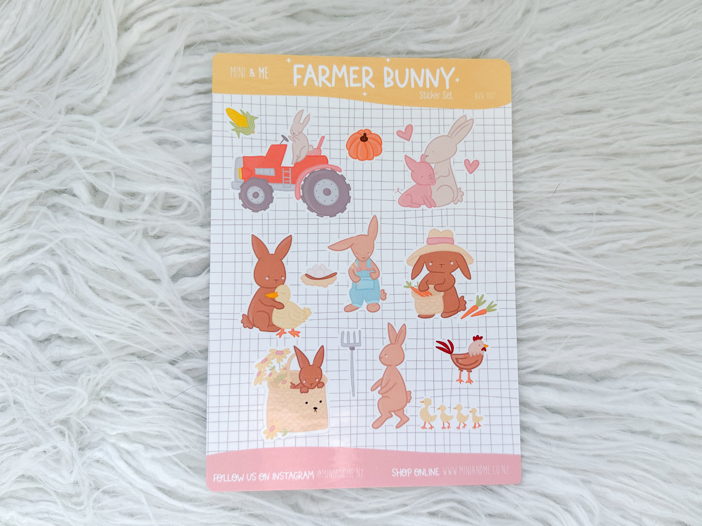 A6 Sticker Sheet - Farmer Bunny