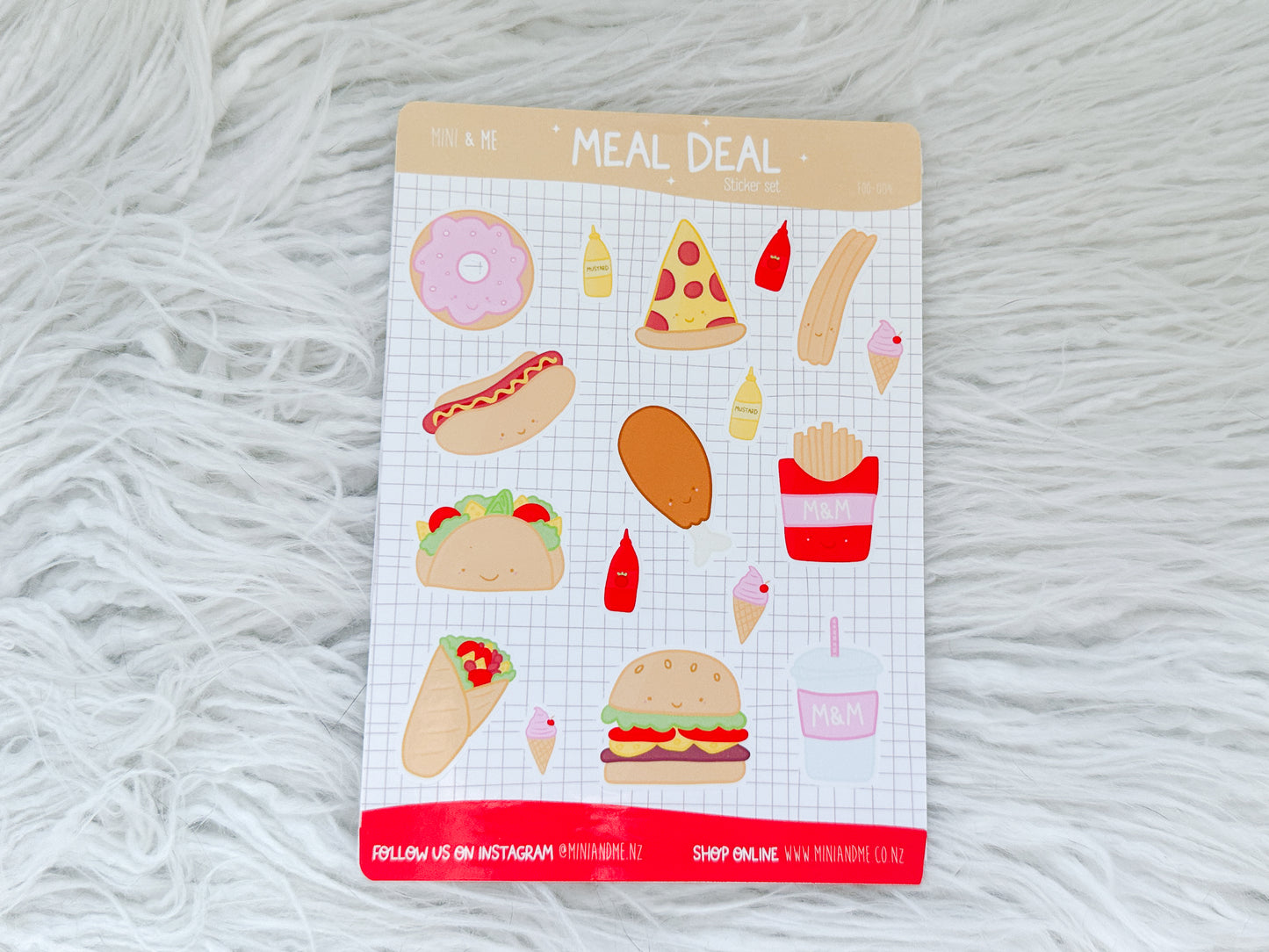 A6 Sticker Sheet - Cute Fast Food