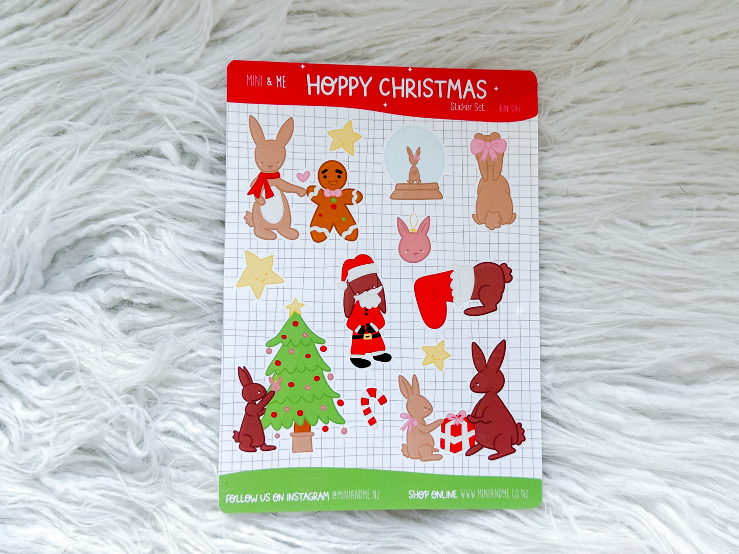 A6 Sticker Sheet - Christmas Bunnies