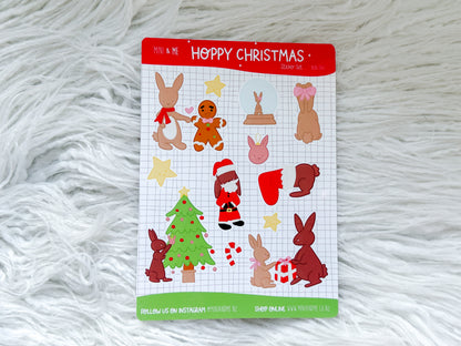 A6 Sticker Sheet - Christmas Bunnies