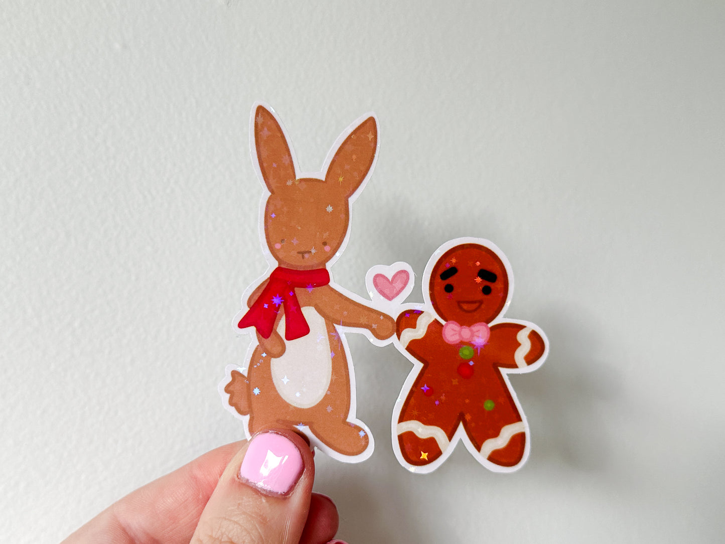 Die Cut Holographic Sticker - Bunny & Ginger