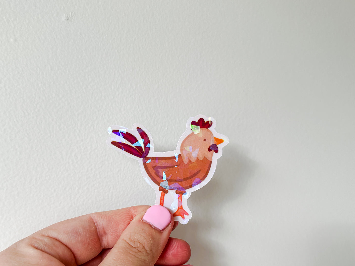 Die Cut Holographic Sticker - Rooster