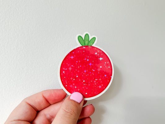 Die Cut Holographic Sticker - Red Tomato