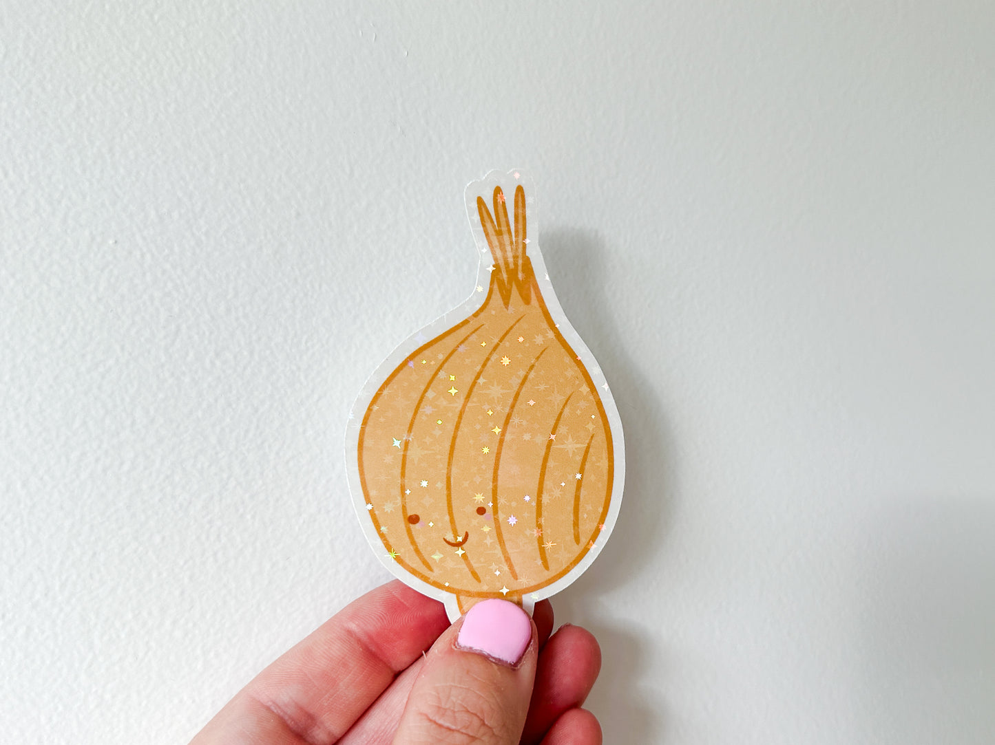 Die Cut Holographic Sticker - Brown Onion