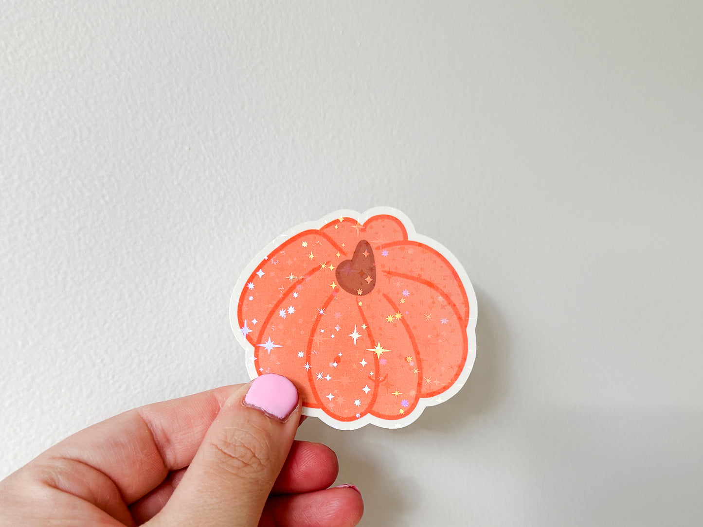 Die Cut Holographic Sticker - Pumpkin