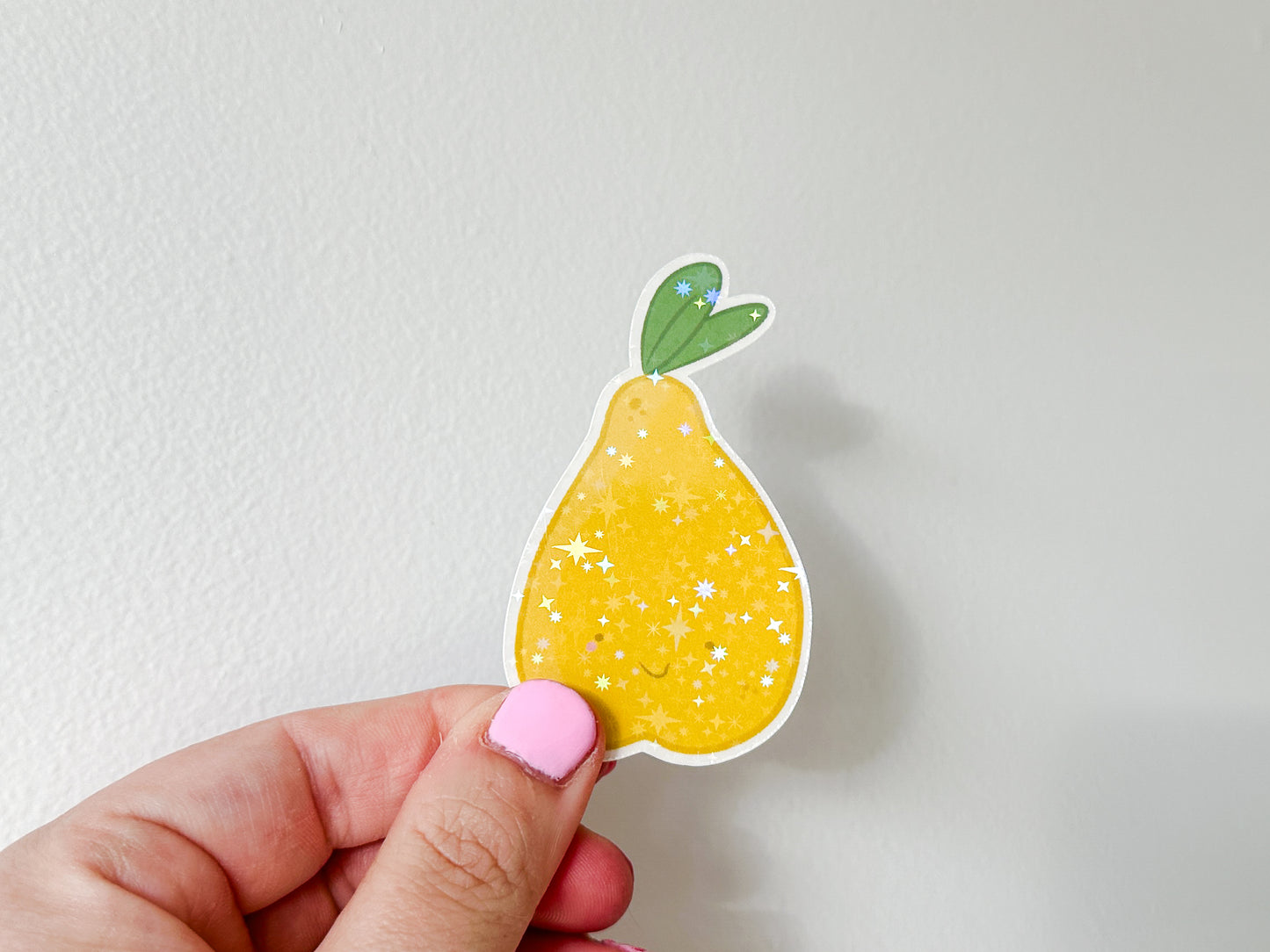 Die Cut Holographic Sticker - Pear