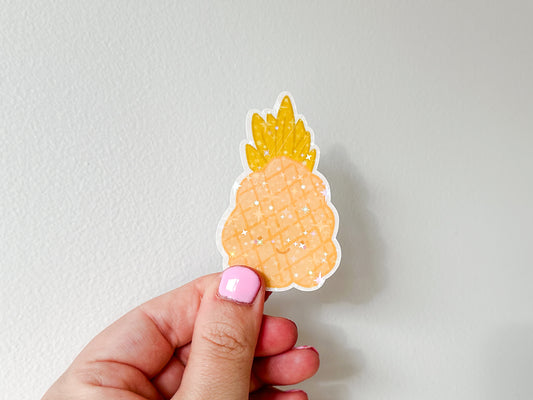 Die Cut Holographic Sticker - Pineapple