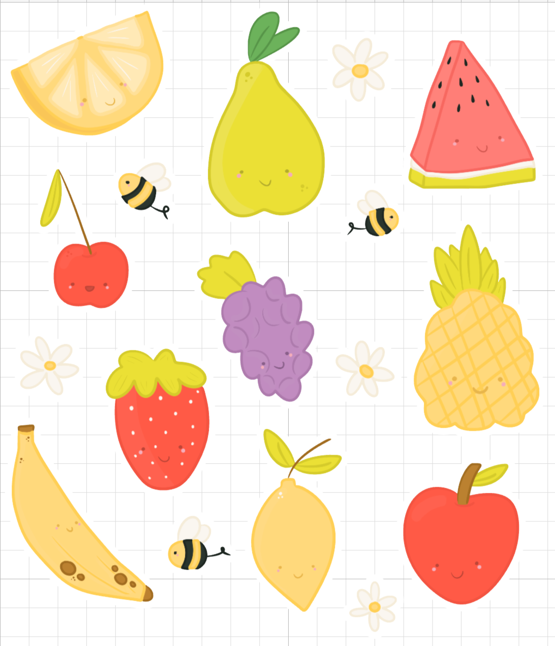 Sticker Pack - Happy Fruit